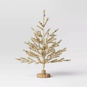 Threshold Christmas Decorated Tinsel Tree Gold - Target Christmas 2024